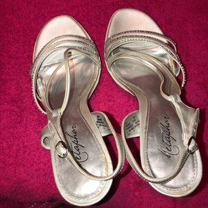 Silver heels size 9